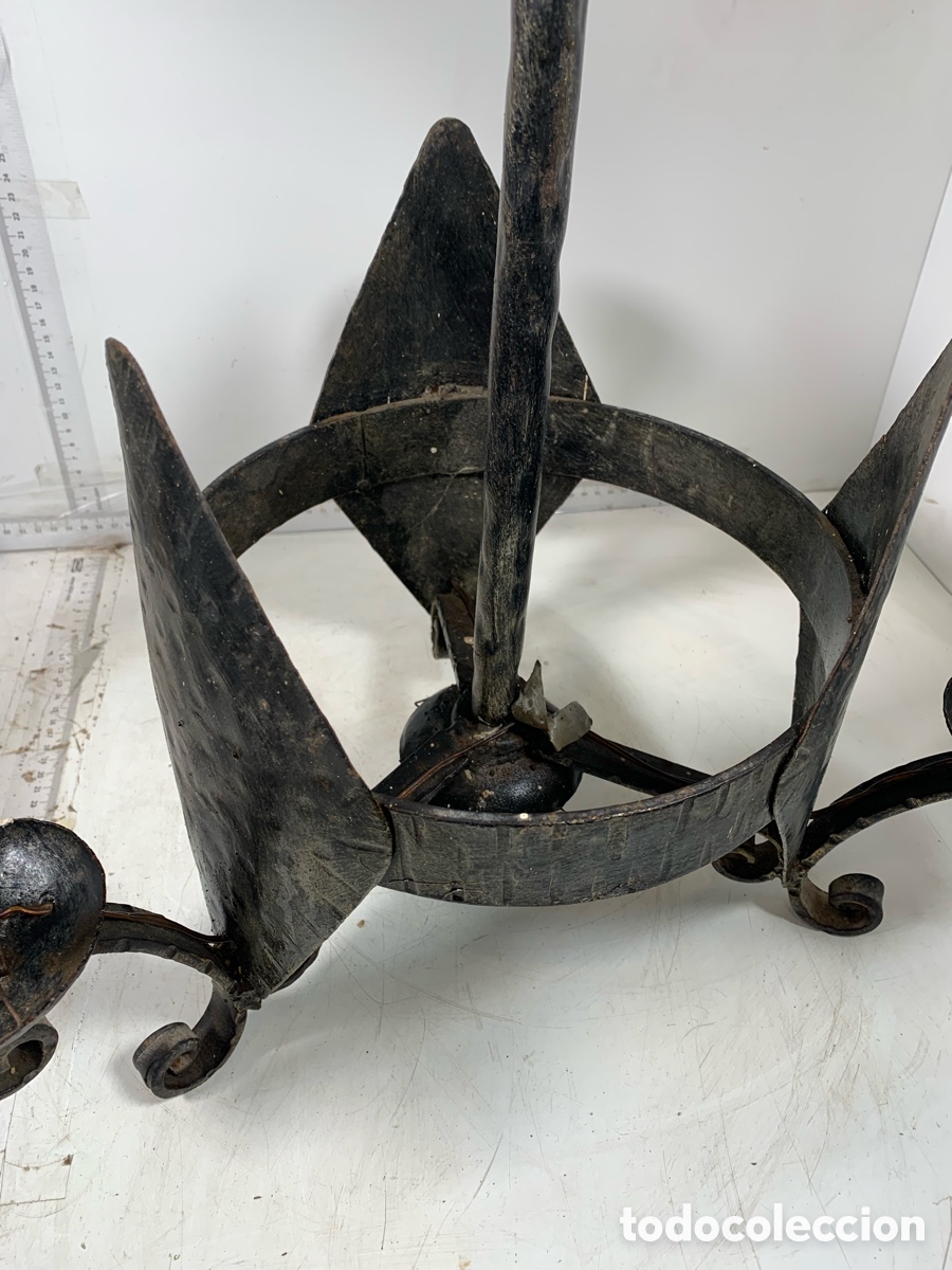 Antig&uuml;edades: 01_ l&aacute;mpara de techo de hierro forja - Foto 9