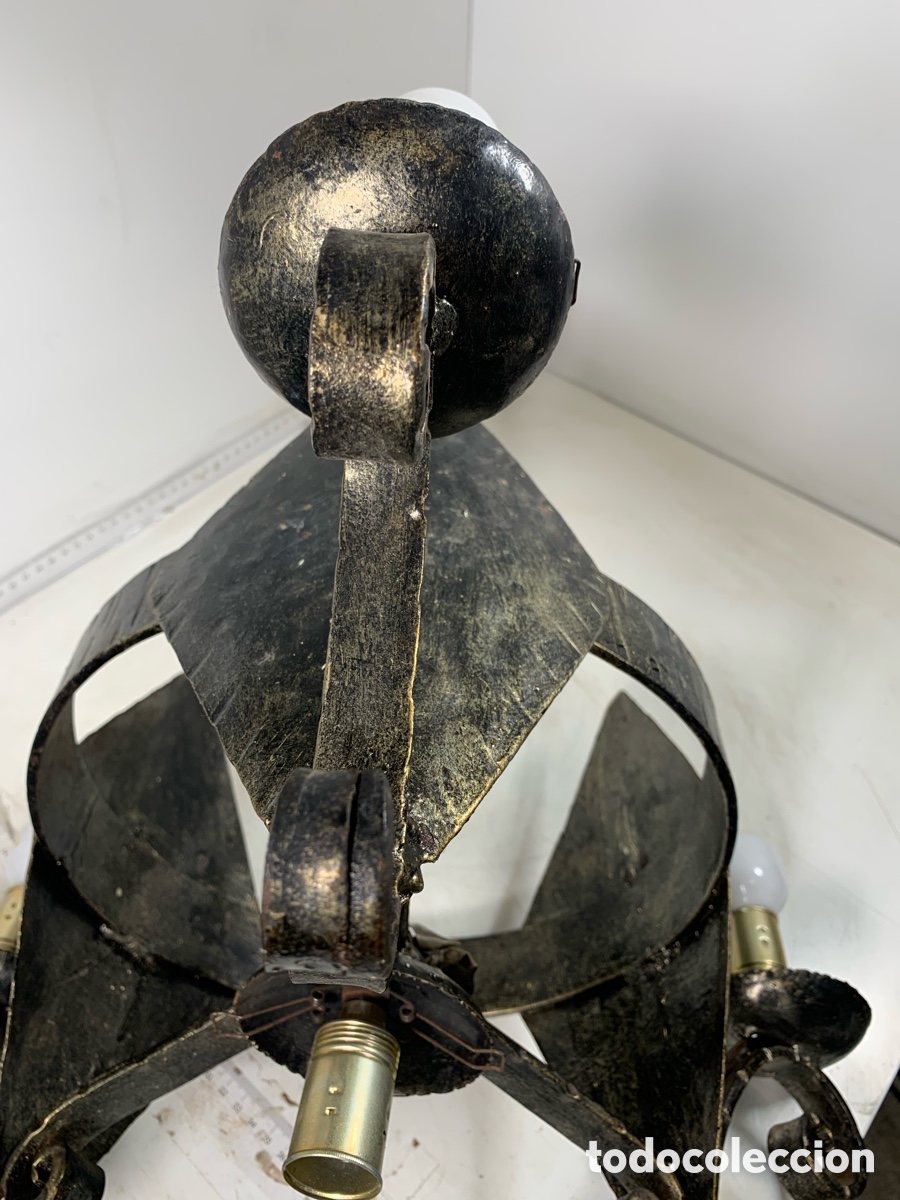 Antig&uuml;edades: 01_ l&aacute;mpara de techo de hierro forja - Foto 15