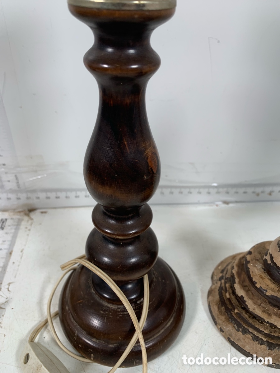 Antig&uuml;edades: 01_ Pie de l&aacute;mparas de madera - Foto 2