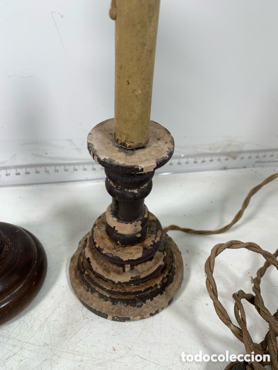Antig&uuml;edades: 01_ Pie de l&aacute;mparas de madera - Foto 3