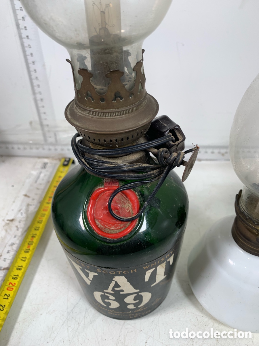 Antig&uuml;edades: 01_ Lote quinqu&eacute;s l&aacute;mparas de aceite - Foto 2