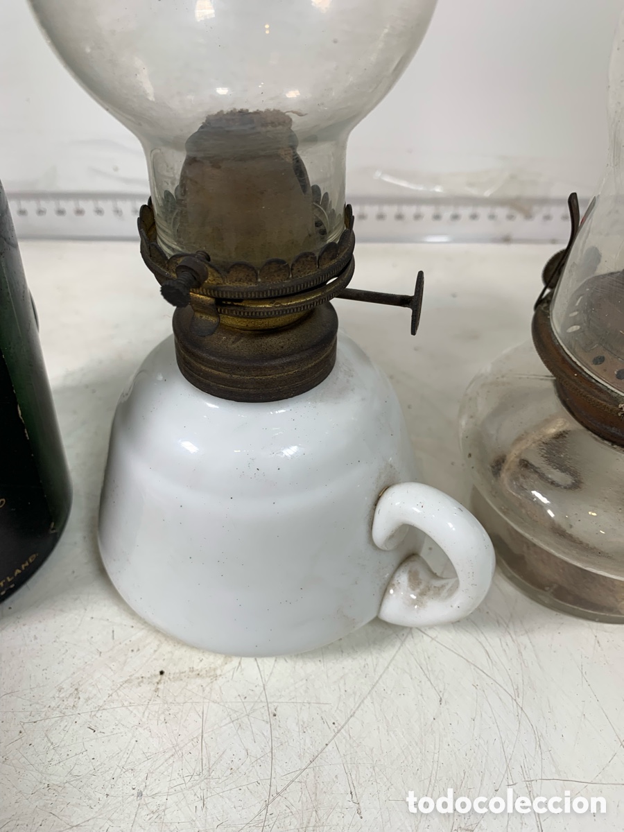 Antig&uuml;edades: 01_ Lote quinqu&eacute;s l&aacute;mparas de aceite - Foto 4