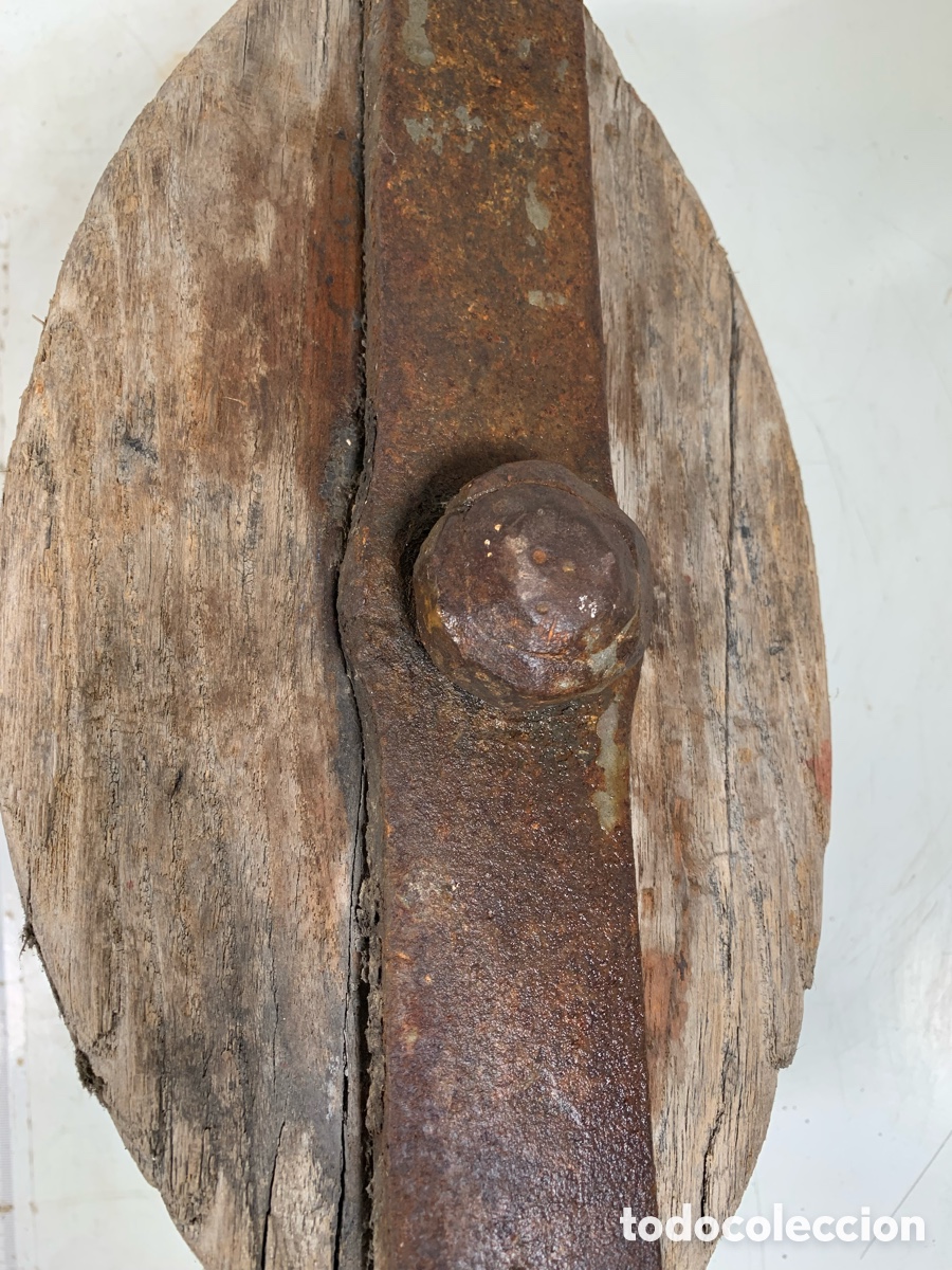 Antig&uuml;edades: 01_polea garrucha madera - Foto 5