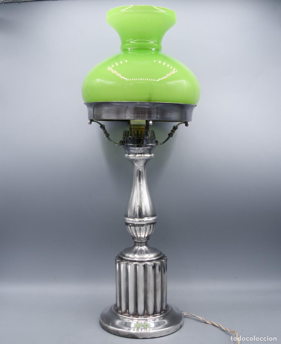 Antig&uuml;edades: L&aacute;mpara antigua de plata - Foto 2
