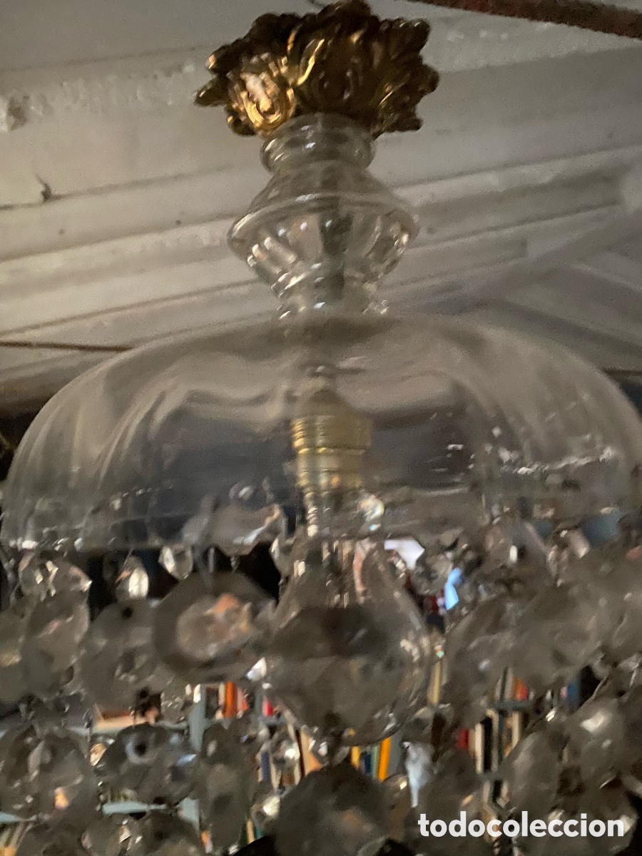 Antig&uuml;edades: L&aacute;mpara en cristal - Foto 2