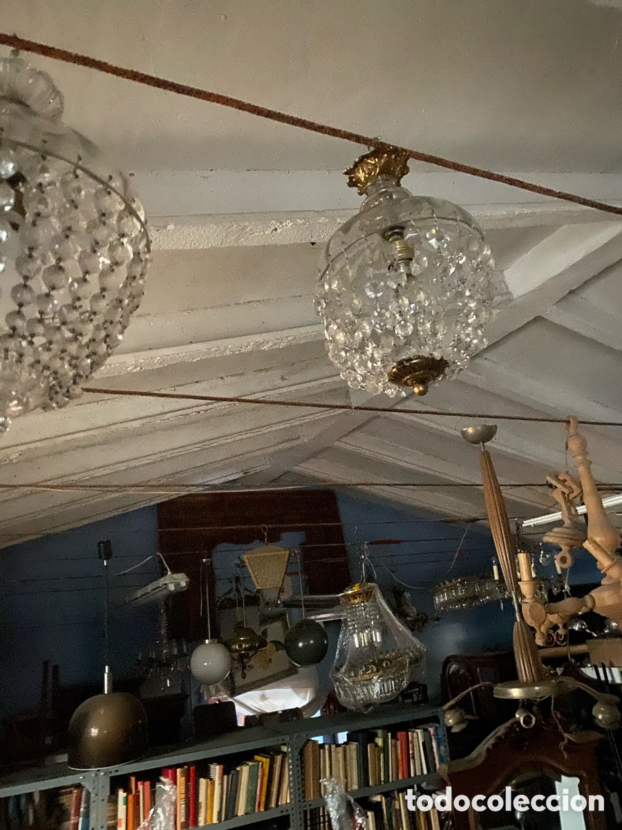 Antig&uuml;edades: L&aacute;mpara en cristal - Foto 1