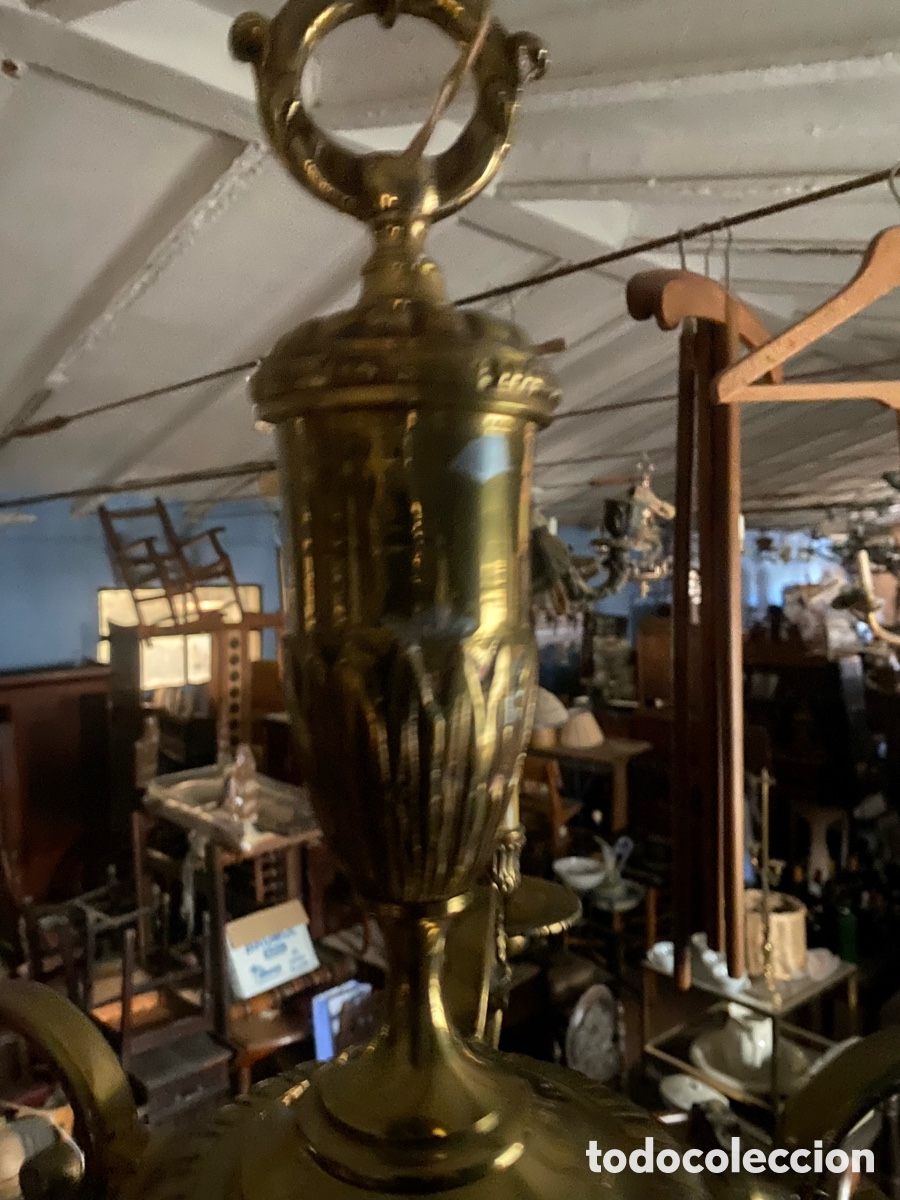 Antig&uuml;edades: L&aacute;mpara de bronce - Foto 2