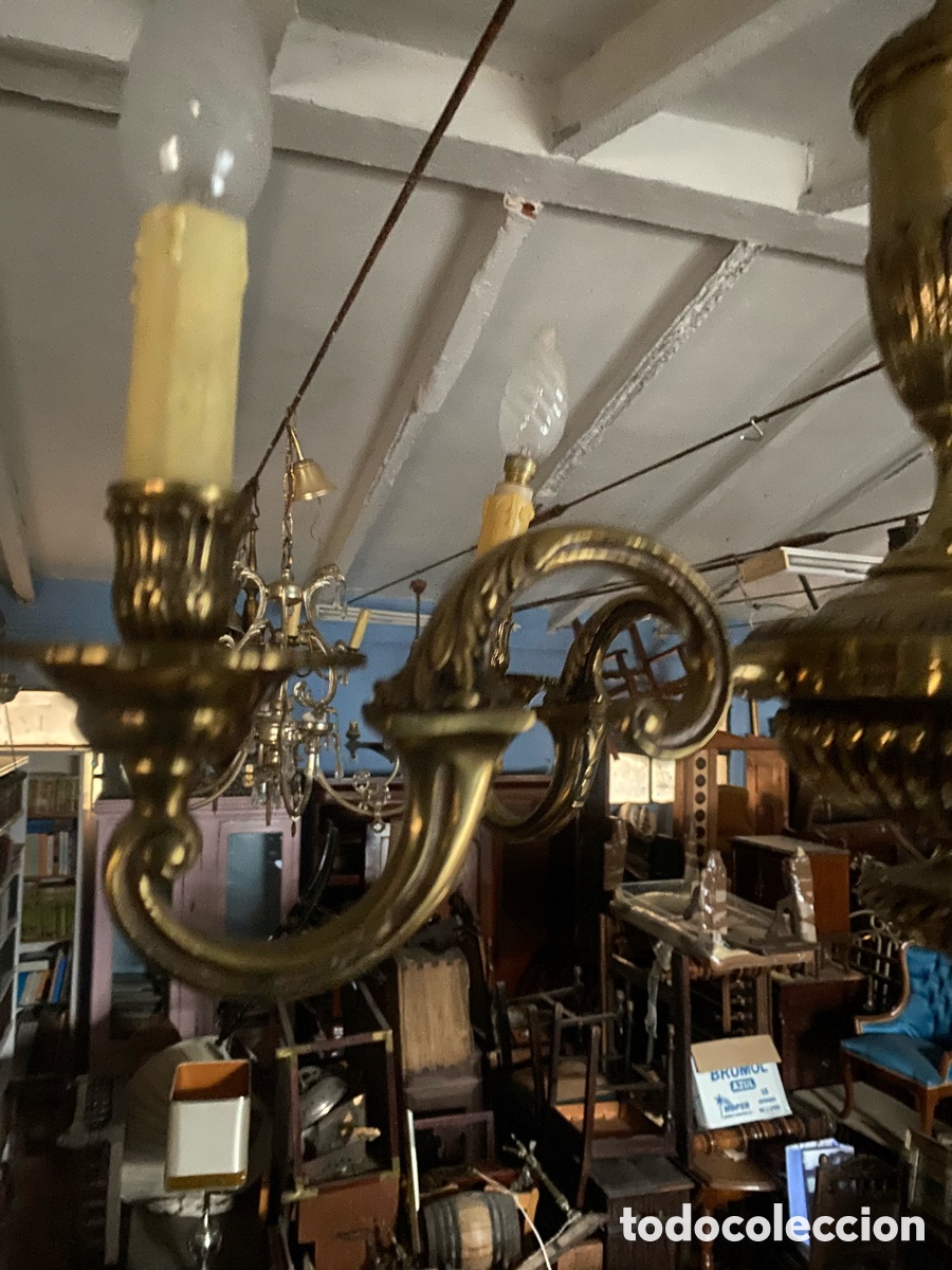 Antig&uuml;edades: L&aacute;mpara de bronce - Foto 3