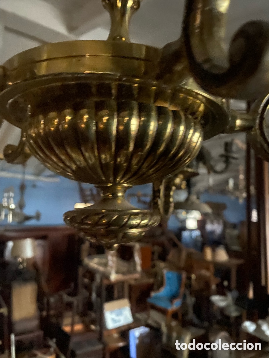 Antig&uuml;edades: L&aacute;mpara de bronce - Foto 4