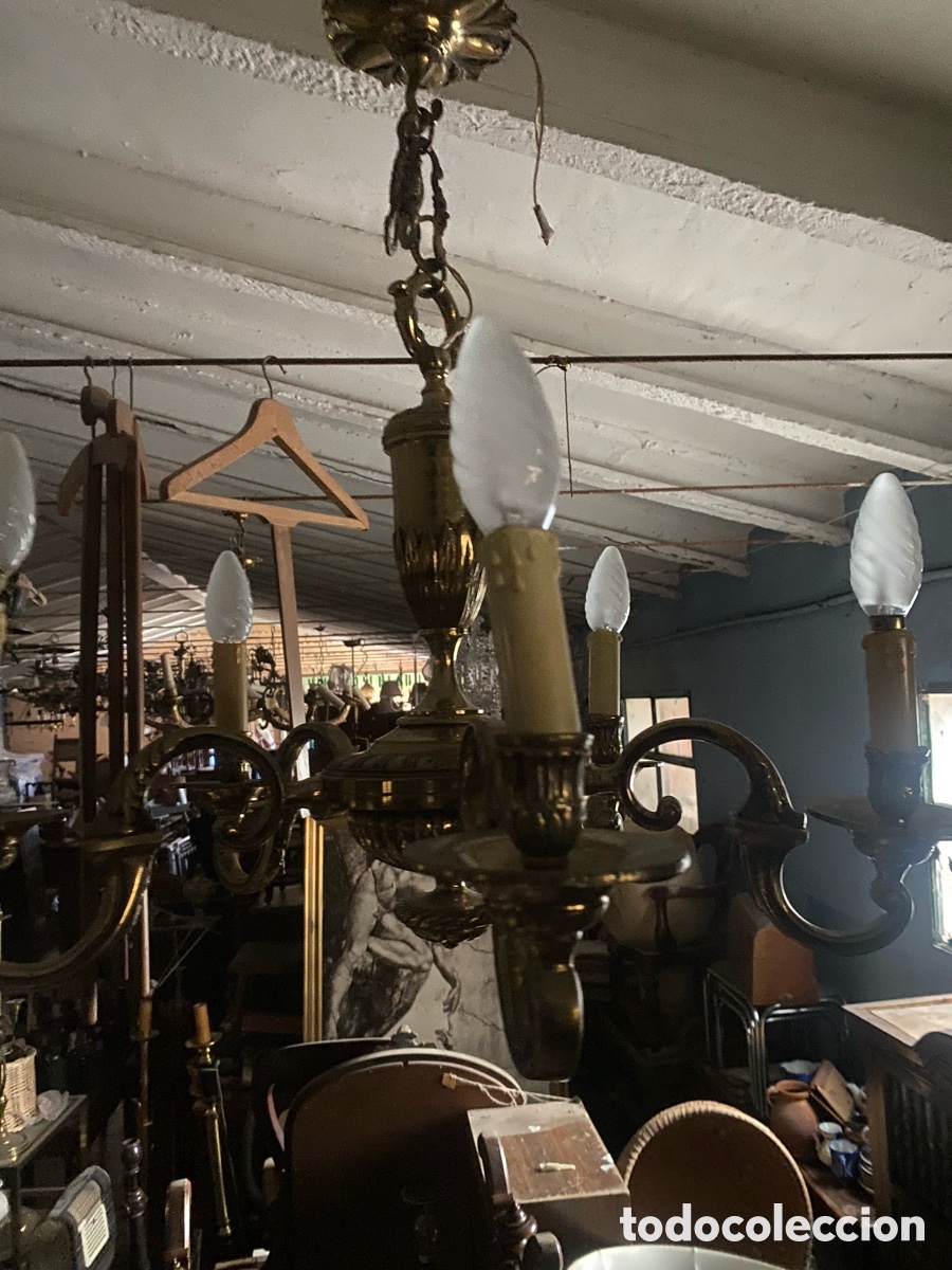 Antig&uuml;edades: L&aacute;mpara de bronce - Foto 5