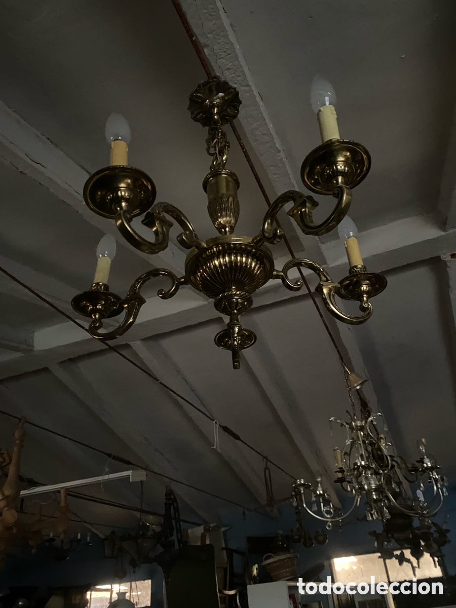 Antig&uuml;edades: L&aacute;mpara de bronce - Foto 7