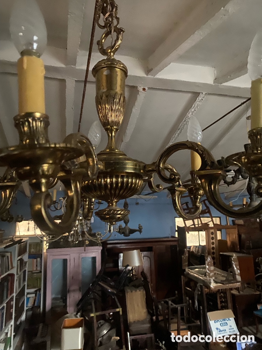 Antig&uuml;edades: L&aacute;mpara de bronce - Foto 1