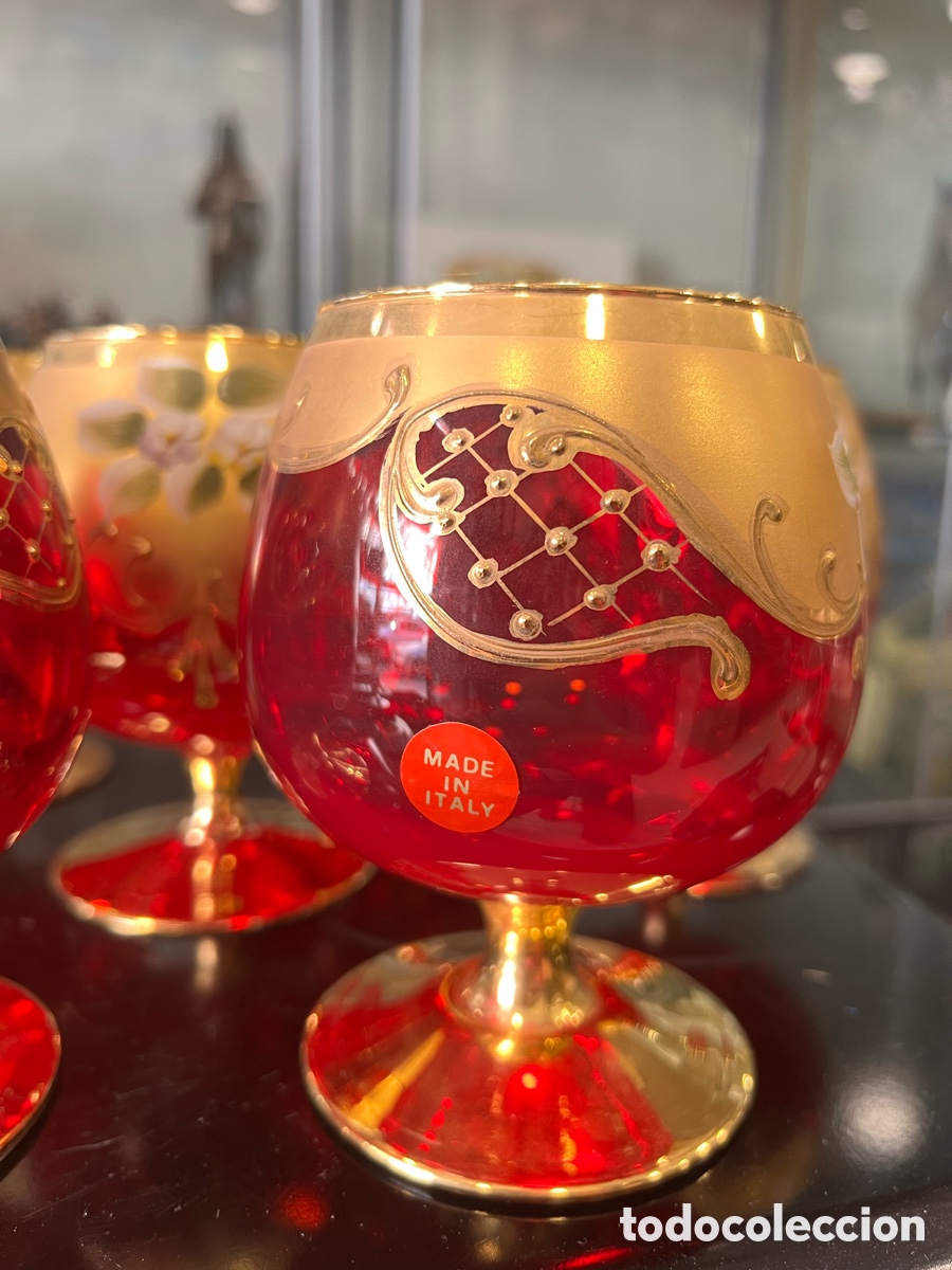 Antig&uuml;edades: Lote de 6 copas de co&ntilde;ac (echas en Italia) - Foto 5
