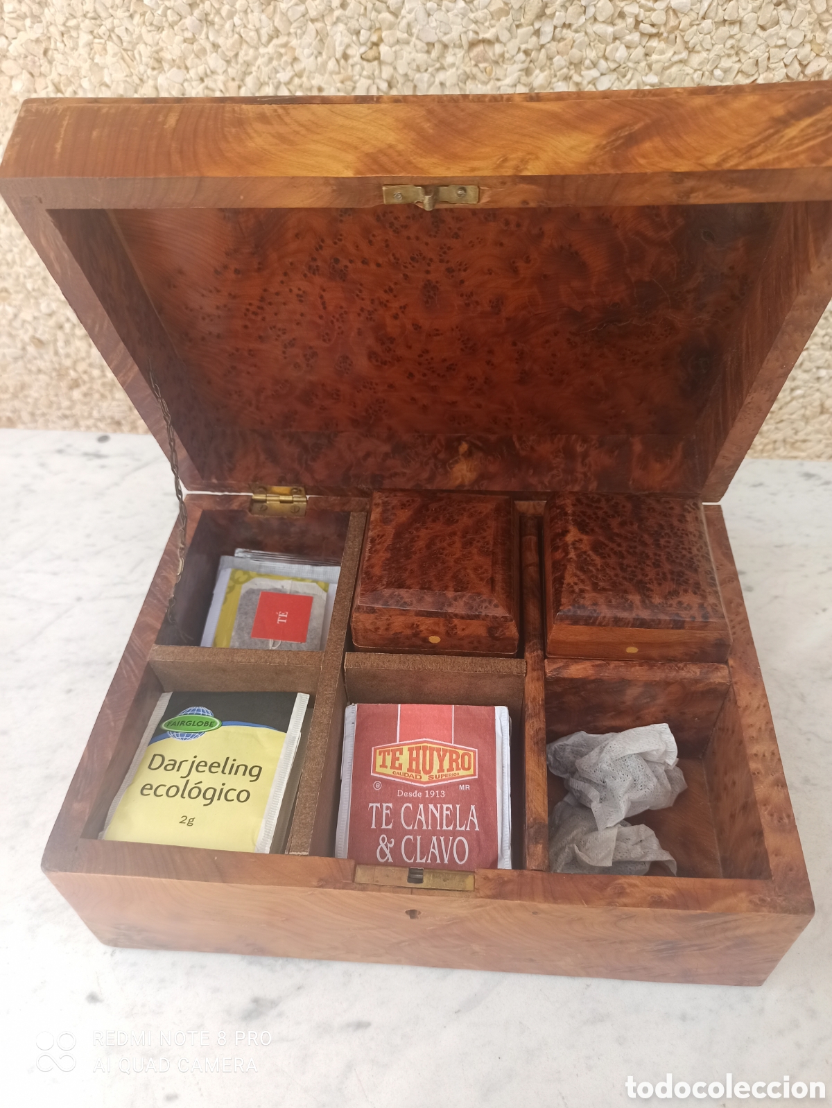 Antig&uuml;edades: Espectacular caja antigua de t&eacute;. Impecable - Foto 8