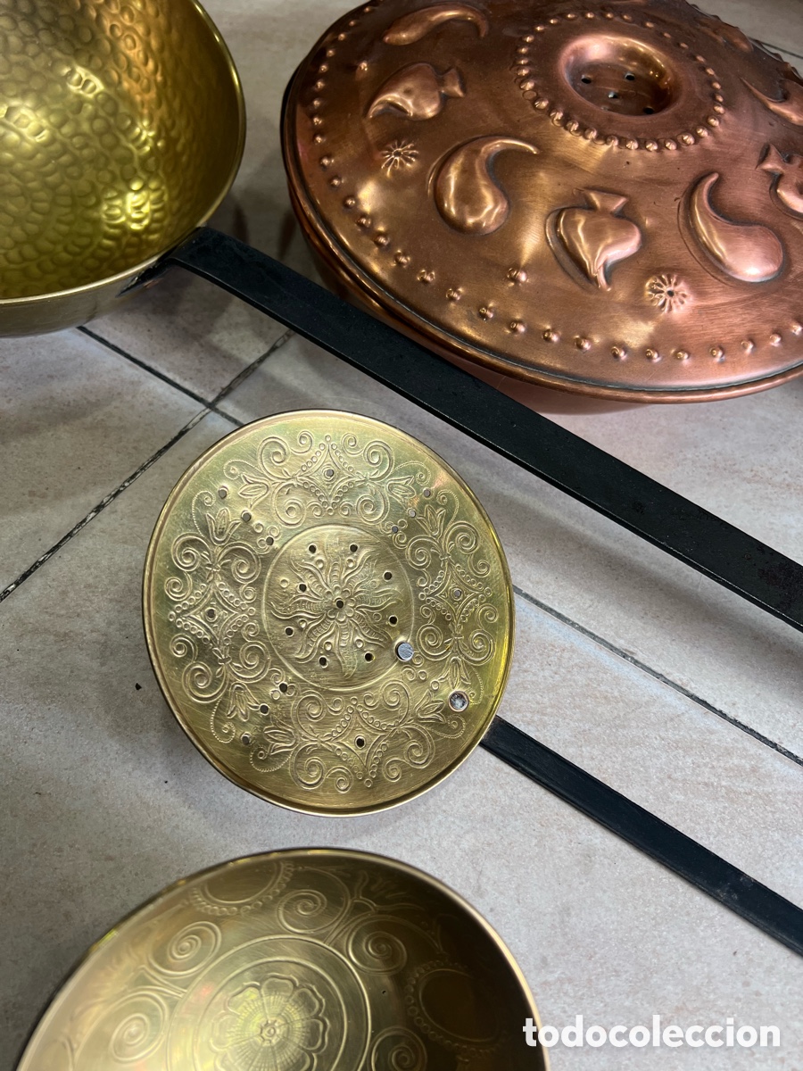 Antig&uuml;edades: Lote de utensilios cobre y bronce - Foto 3
