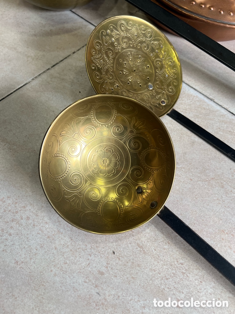 Antig&uuml;edades: Lote de utensilios cobre y bronce - Foto 4