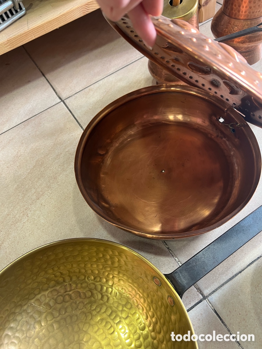 Antig&uuml;edades: Lote de utensilios cobre y bronce - Foto 6