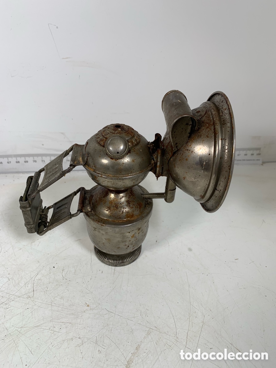 Antig&uuml;edades: 01_ L&aacute;mpara de carburo de bicicleta - Foto 4