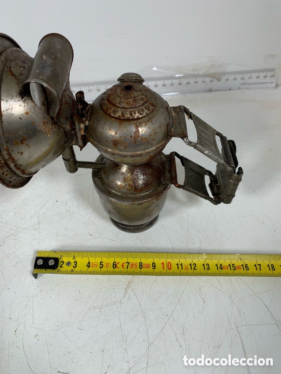 Antig&uuml;edades: 01_ L&aacute;mpara de carburo de bicicleta - Foto 6