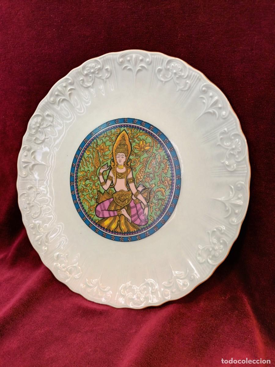 Antig&uuml;edades: PLATO DECORADO DE PORCELANA - Foto 11