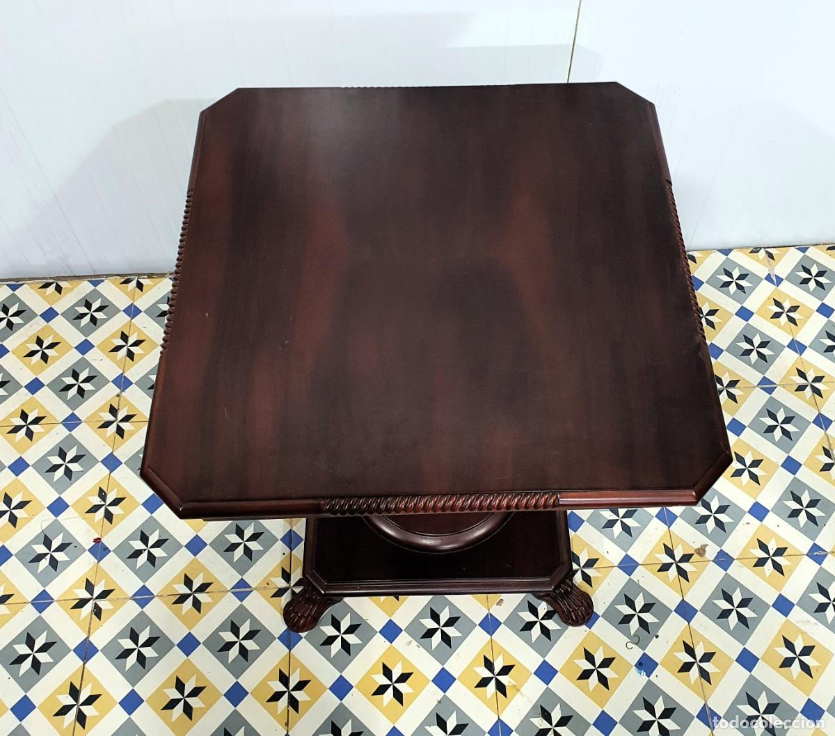 Antig&uuml;edades: Mesa de Juego central con madera maciza de caoba - Foto 2