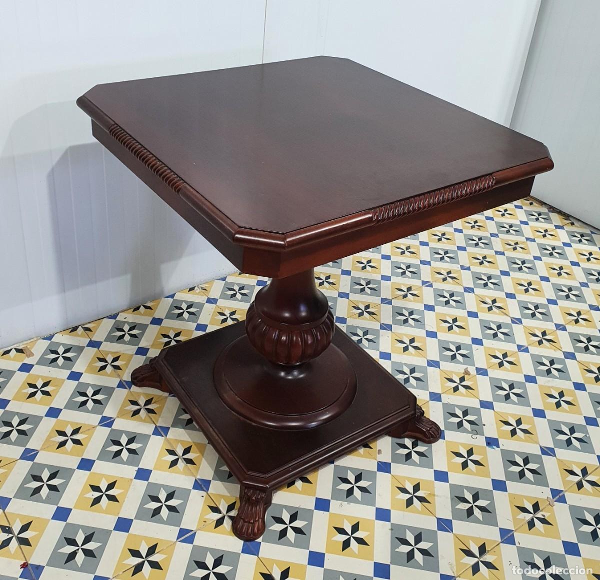 Antig&uuml;edades: Mesa de Juego central con madera maciza de caoba - Foto 3