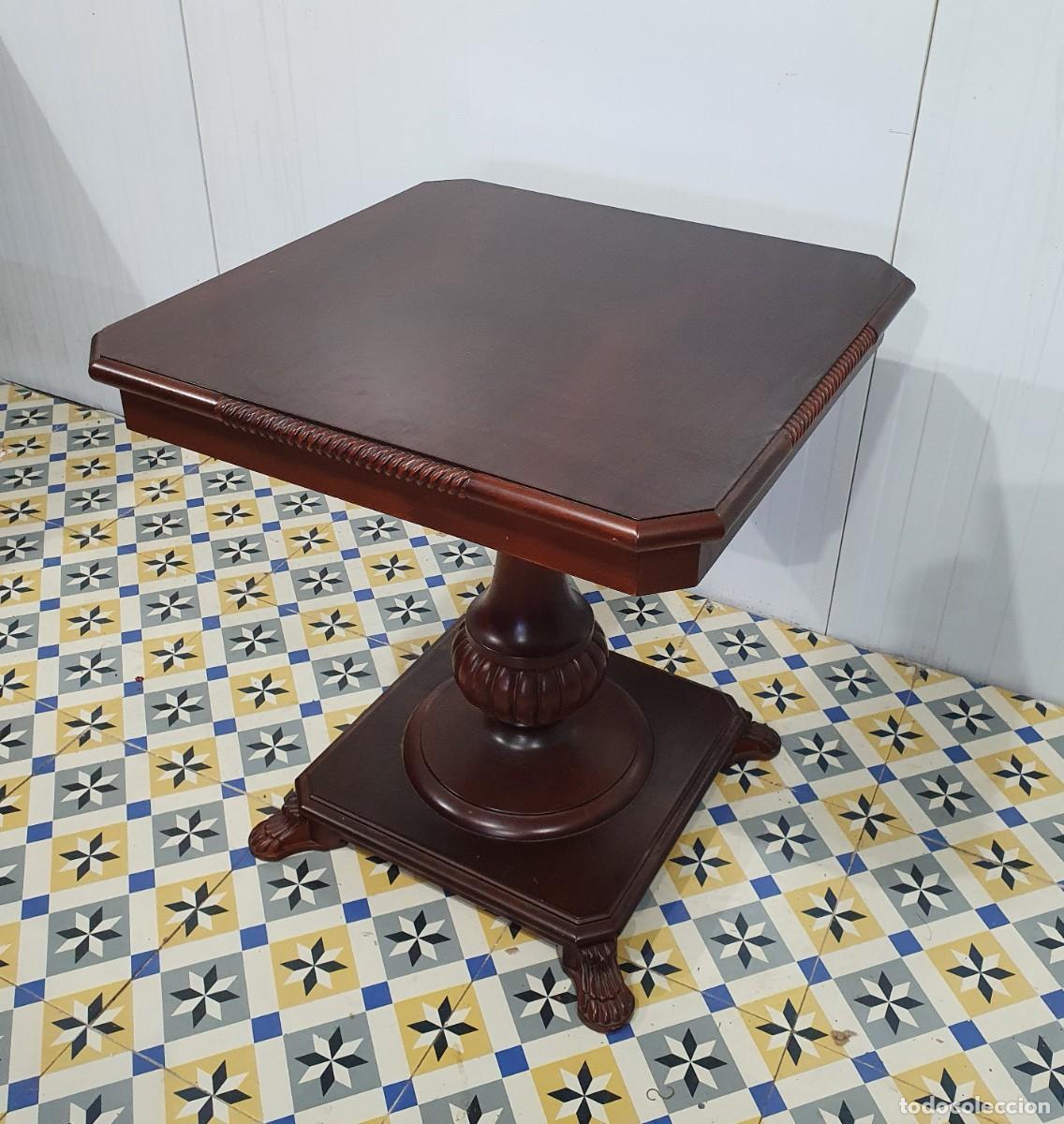 Antig&uuml;edades: Mesa de Juego central con madera maciza de caoba - Foto 4