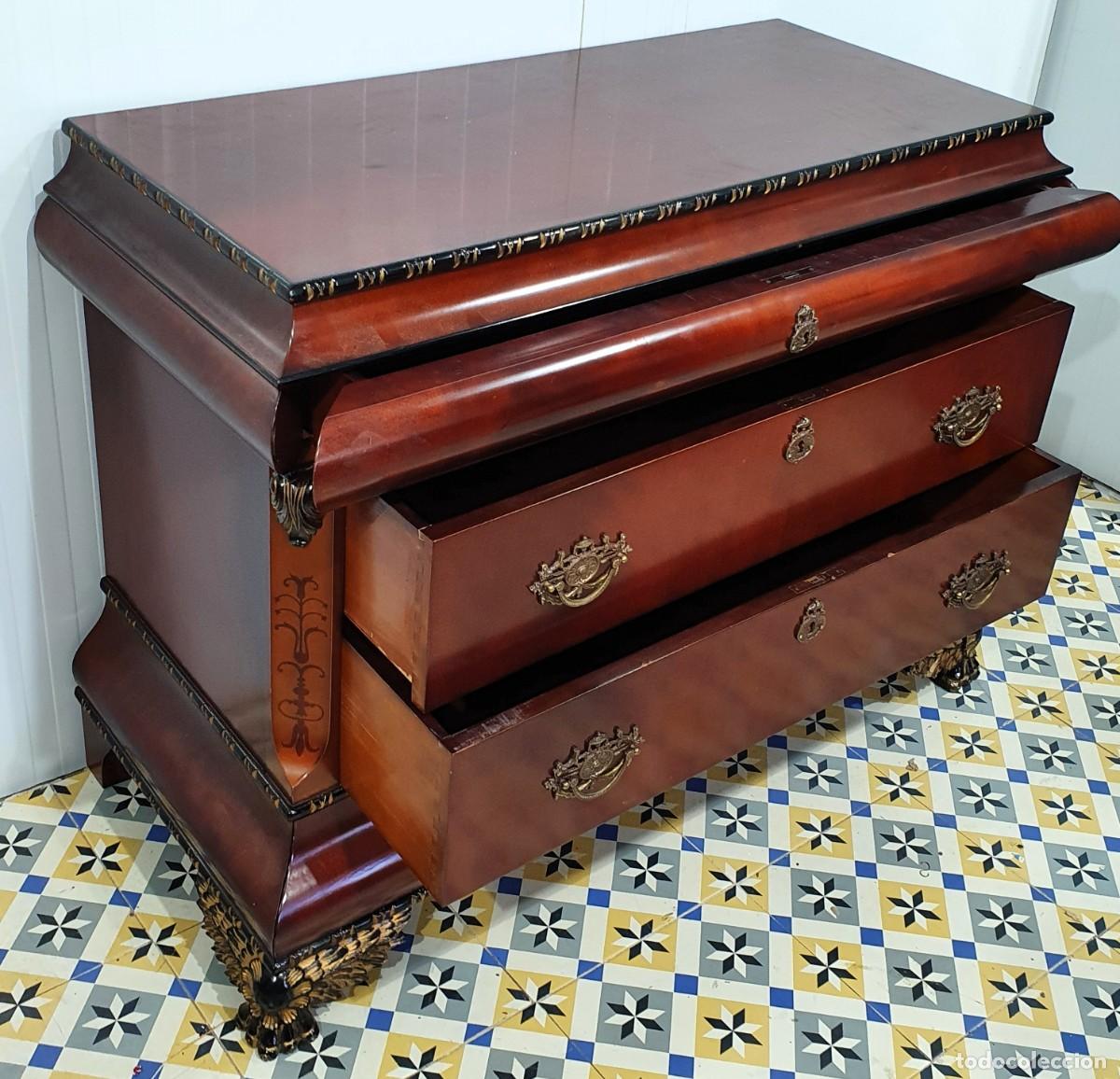 Antig&uuml;edades: Comoda y espejo en madera de caoba maciza - Foto 7