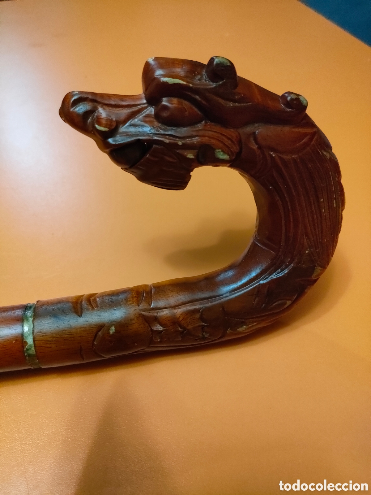 Antig&uuml;edades: Antiguo bast&oacute;n con cabeza en forma de dragon - Foto 5
