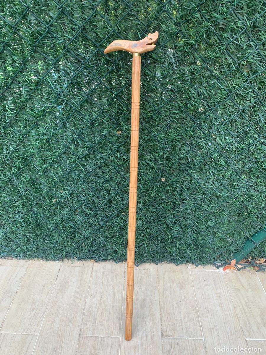 Antig&uuml;edades: BAST&Oacute;N MADERA TALLADA ARTESANO 82 CM - Foto 2