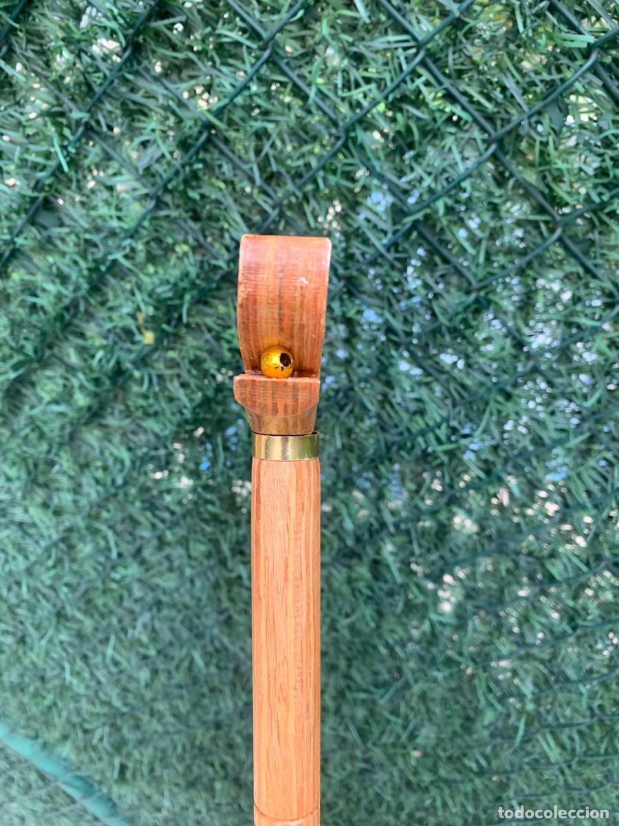 Antig&uuml;edades: BAST&Oacute;N MADERA TALLADA ARTESANO 82 CM - Foto 8