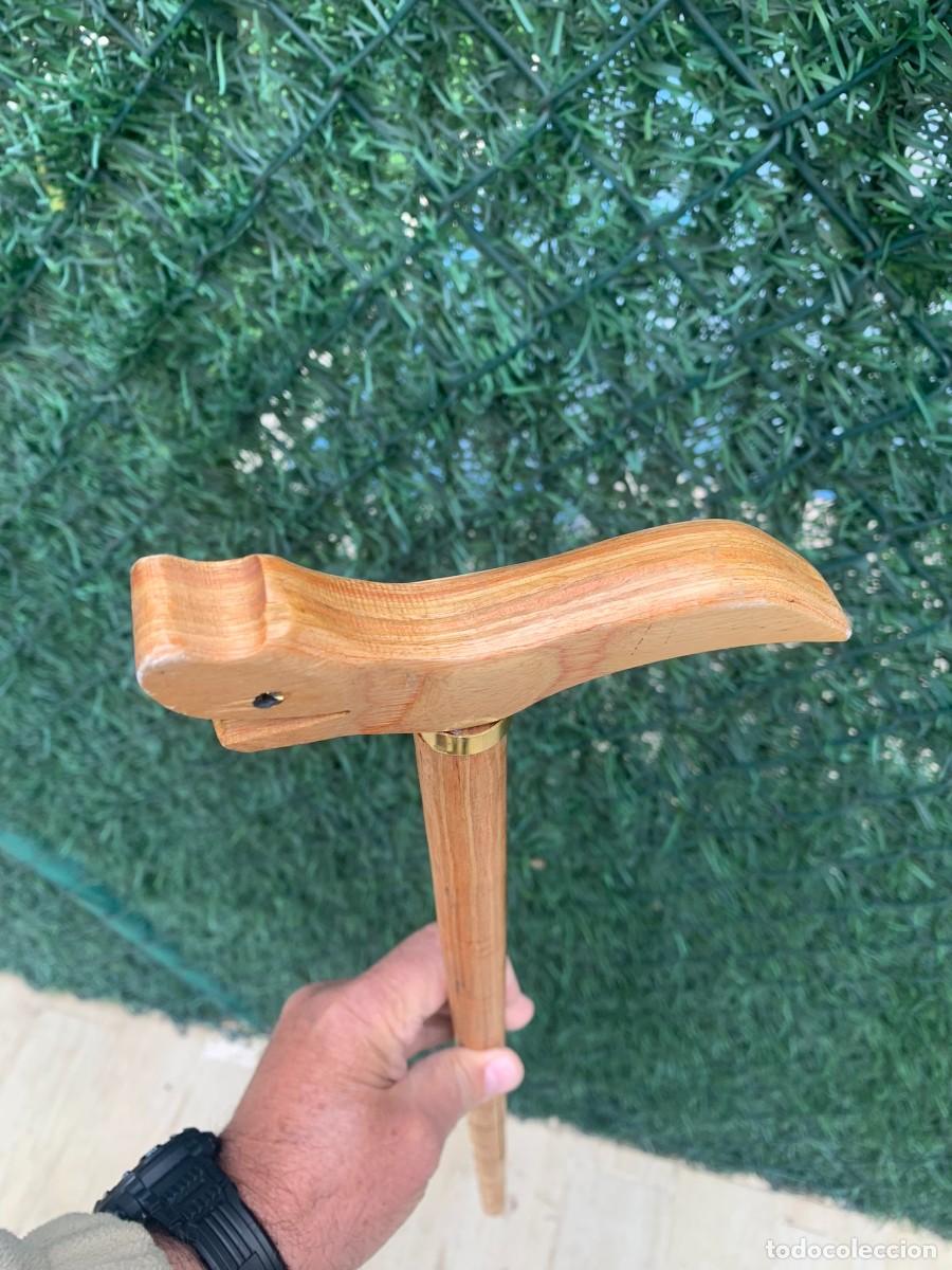Antig&uuml;edades: BAST&Oacute;N MADERA TALLADA ARTESANO 82 CM - Foto 10