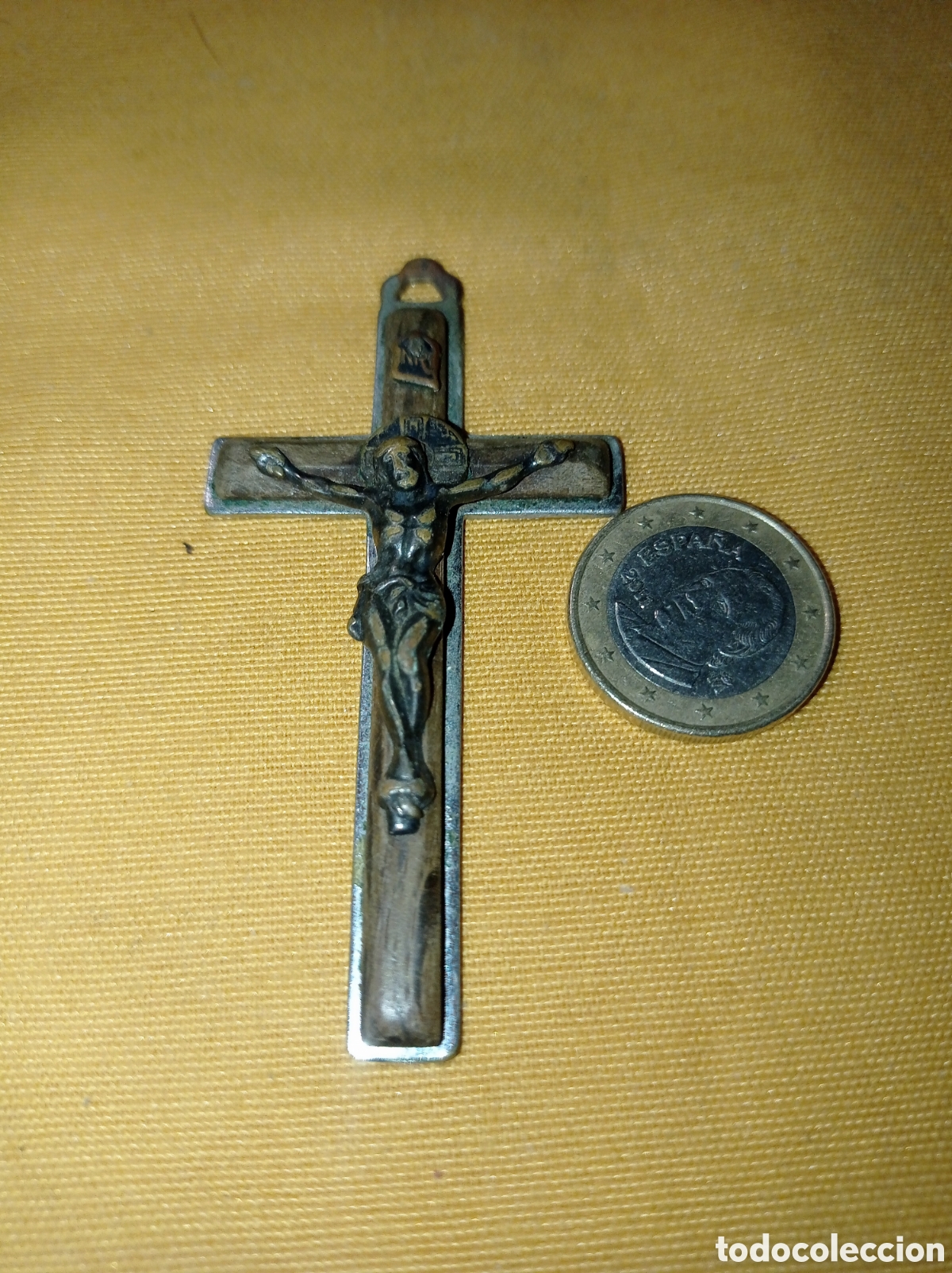 Antig&uuml;edades: CRUCIFIJO METAL Y MADERA - Foto 1