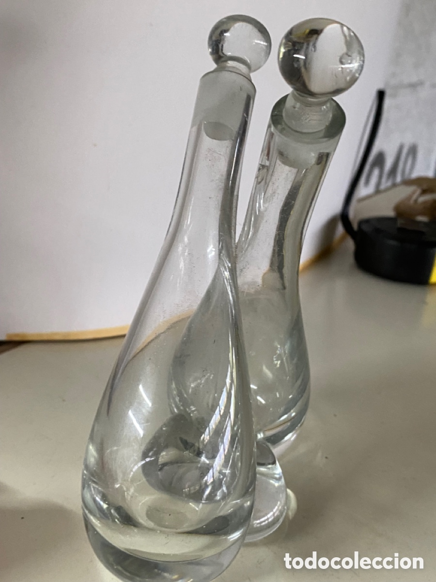 Antig&uuml;edades: Antigua aceitera y vinagrera de cristal - Foto 5