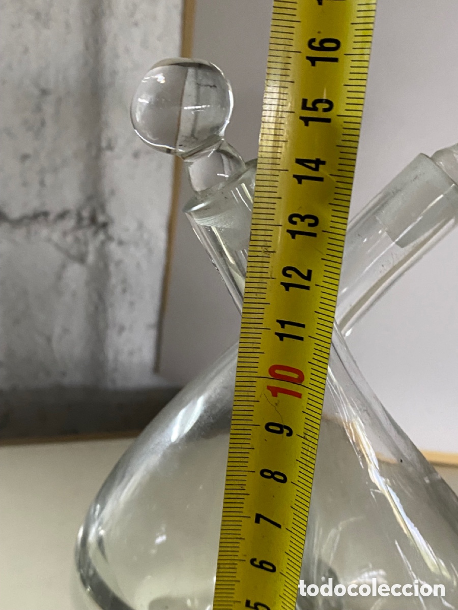 Antig&uuml;edades: Antigua aceitera y vinagrera de cristal - Foto 7