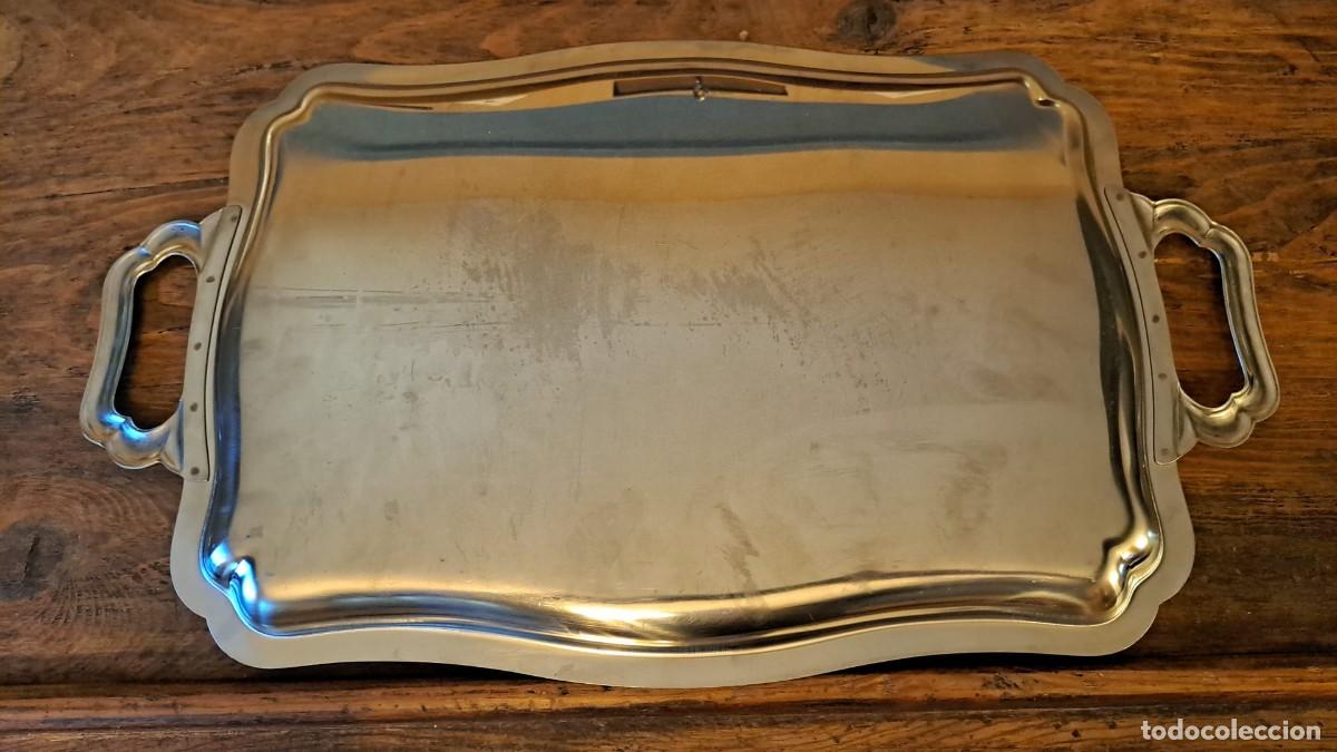 Antig&uuml;edades: Bandeja de Alpaca Plateada - Foto 3