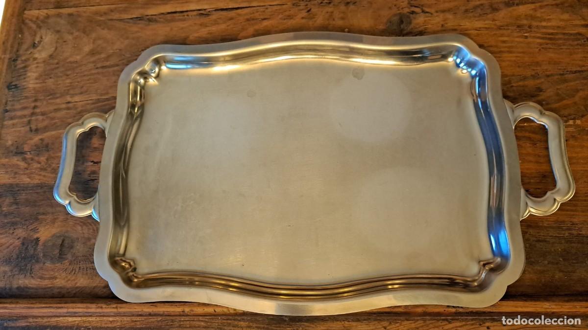 Antig&uuml;edades: Bandeja de Alpaca Plateada - Foto 1