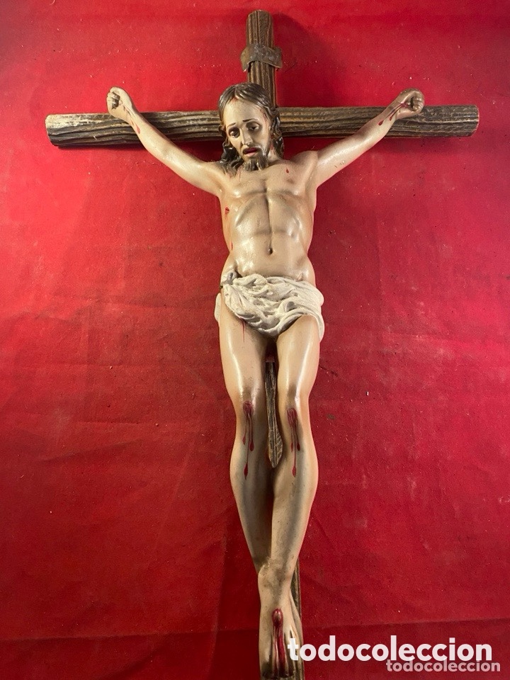 Antig&uuml;edades: Cristo crucificado con cruz de madera - Foto 2
