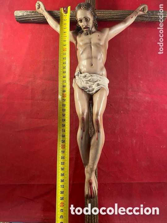 Antig&uuml;edades: Cristo crucificado con cruz de madera - Foto 3