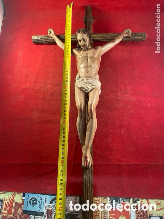 Antig&uuml;edades: Cristo crucificado con cruz de madera - Foto 4