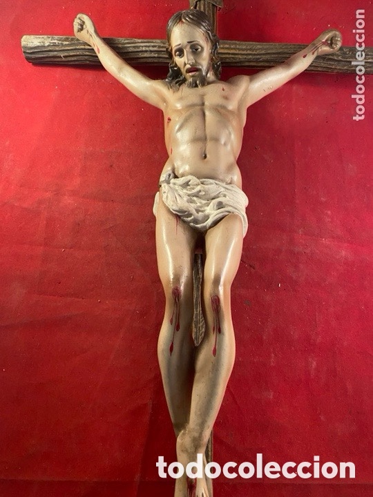 Antig&uuml;edades: Cristo crucificado con cruz de madera - Foto 5
