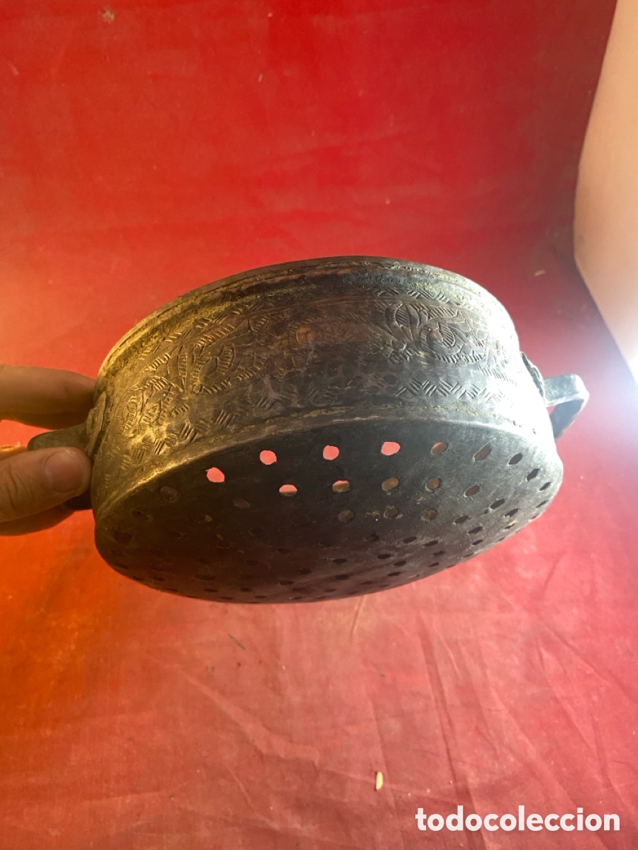 Antig&uuml;edades: Antigua cazuela de metal - Foto 2