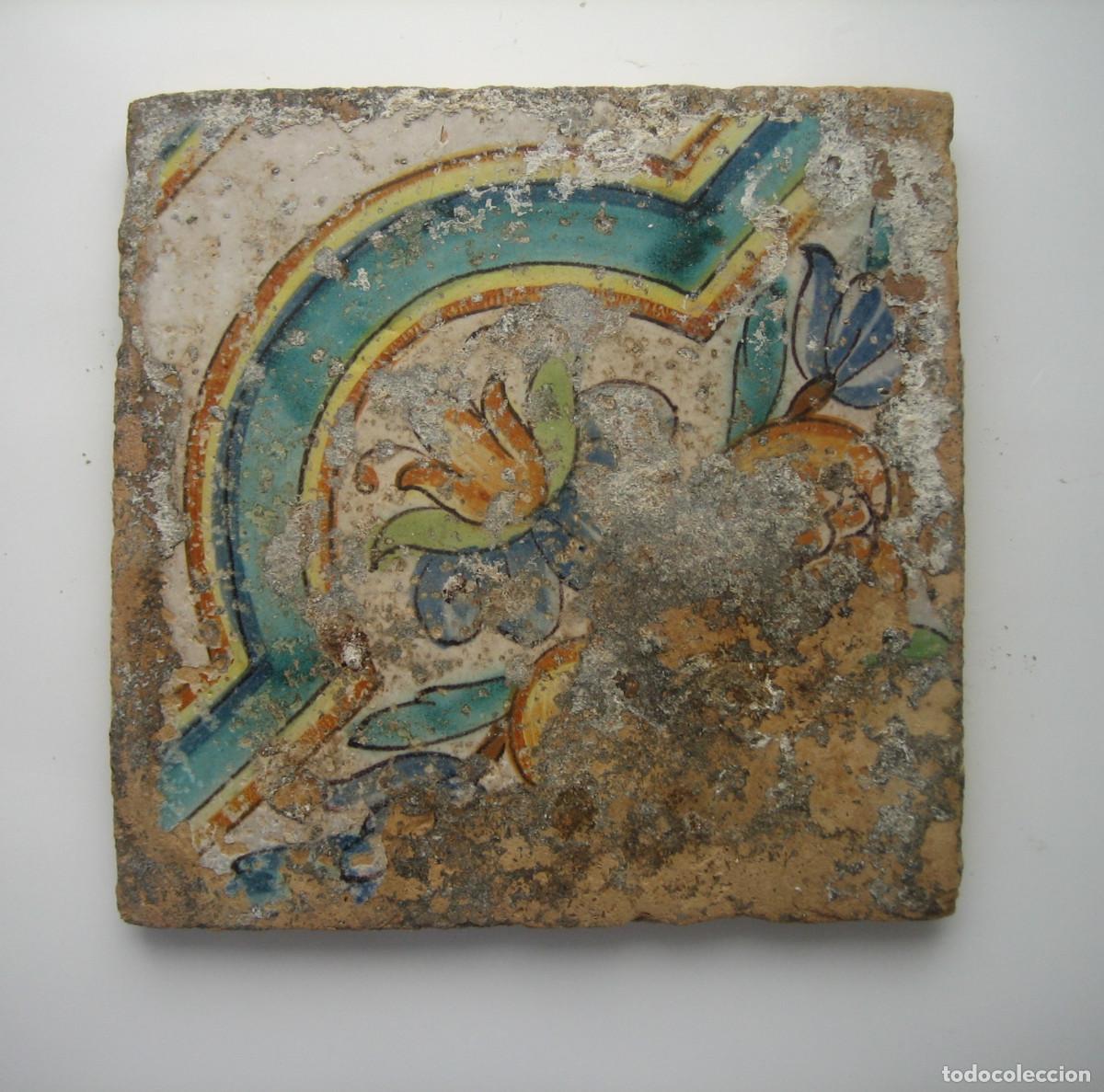 Antig&uuml;edades: CUATRO AZULEJOS. SIGLO XVIII. - Foto 4
