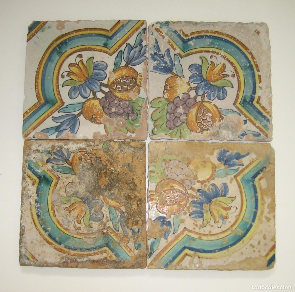 Antig&uuml;edades: CUATRO AZULEJOS. SIGLO XVIII. - Foto 10