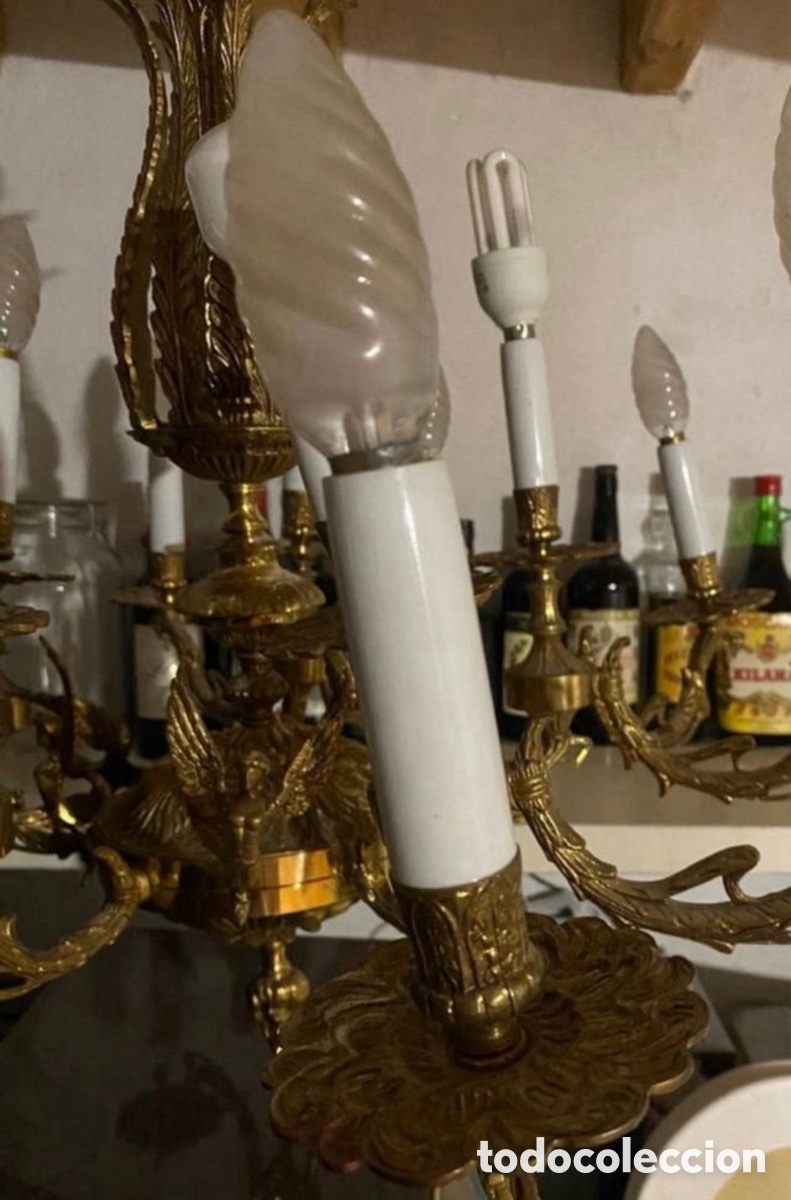 Antig&uuml;edades: Antigua l&aacute;mpara de techo - Foto 4