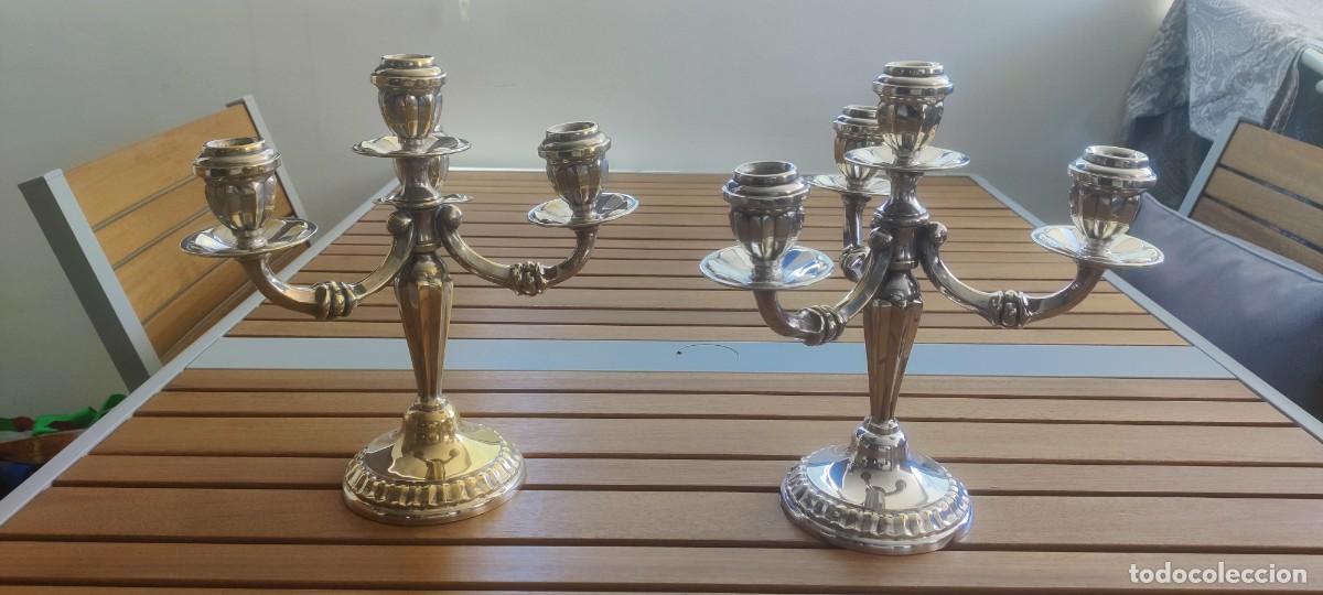 Antig&uuml;edades: Candelabros ba&ntilde;o de plata - Foto 1