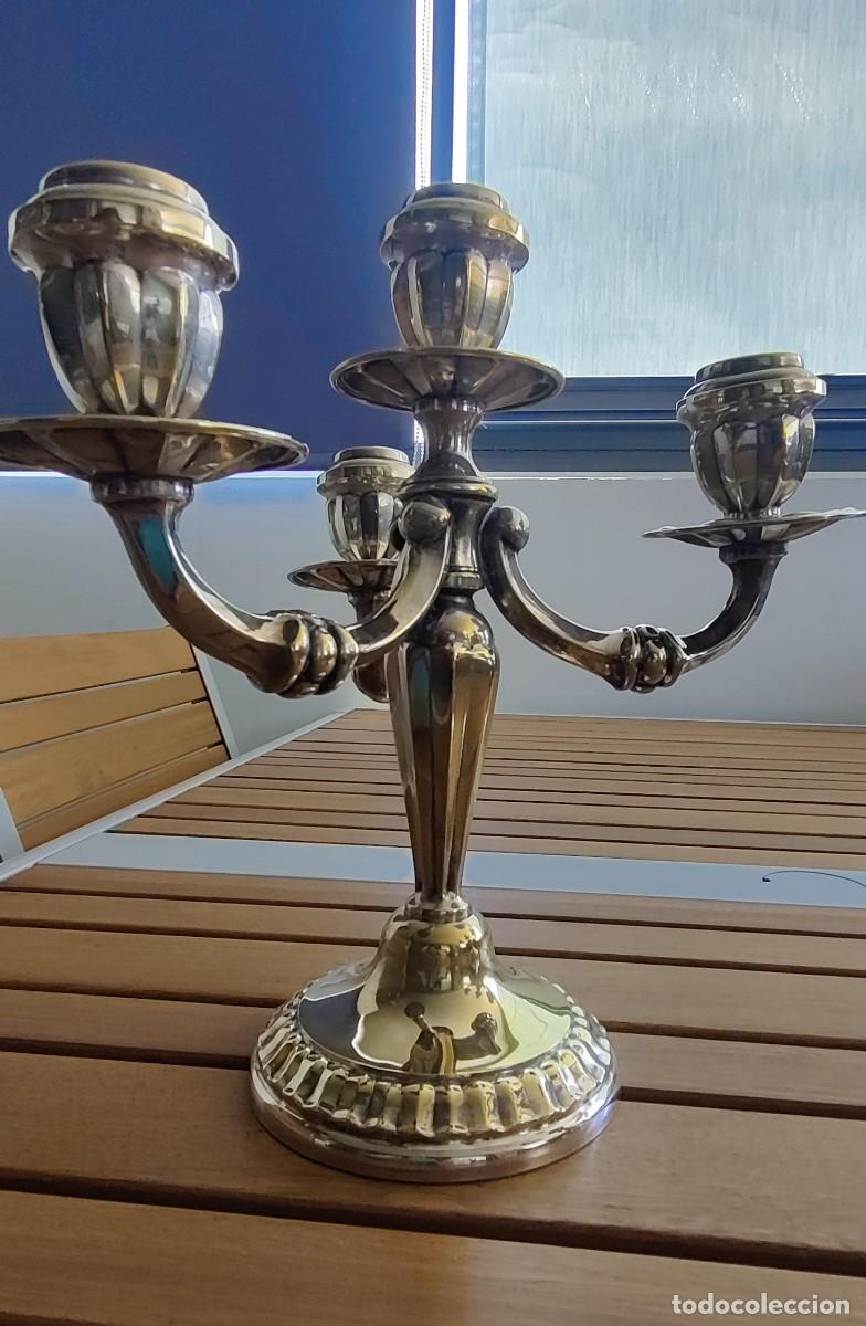 Antig&uuml;edades: Candelabros ba&ntilde;o de plata - Foto 8