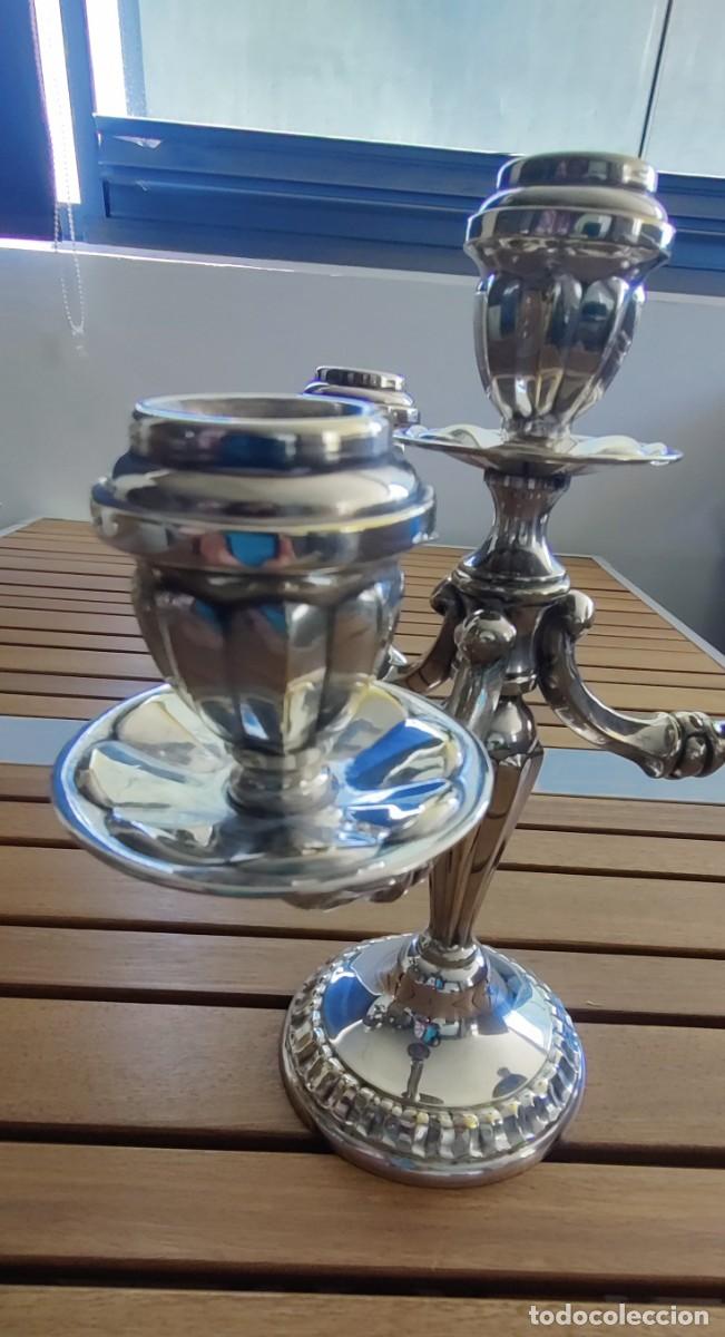 Antig&uuml;edades: Candelabros ba&ntilde;o de plata - Foto 9
