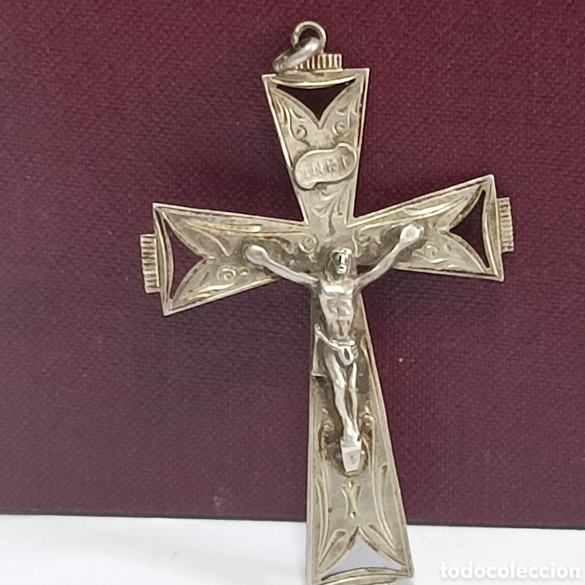Antig&uuml;edades: BONITO CRUCIFIJO EN PLATA DE LEY - Foto 1