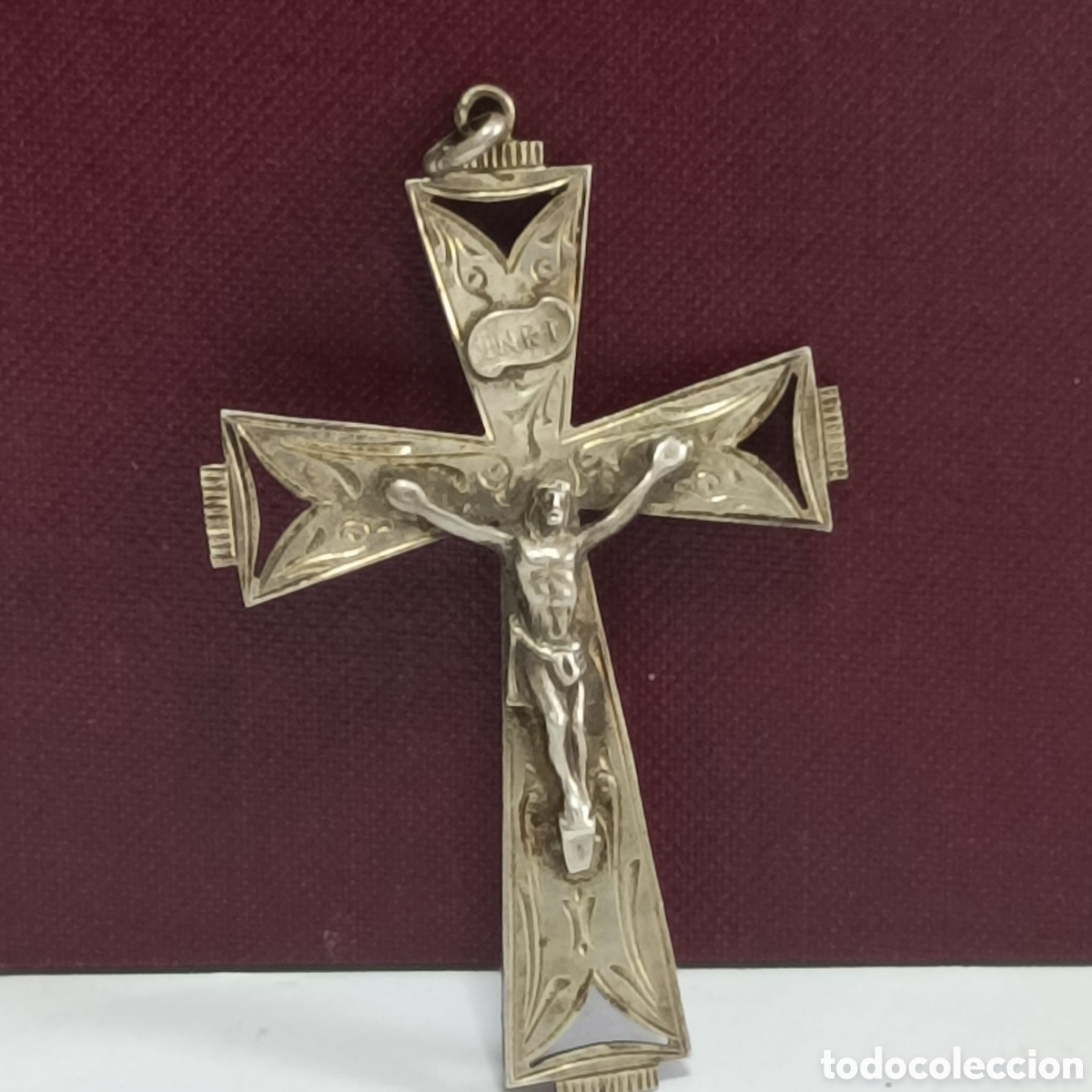 Antig&uuml;edades: BONITO CRUCIFIJO EN PLATA DE LEY - Foto 2